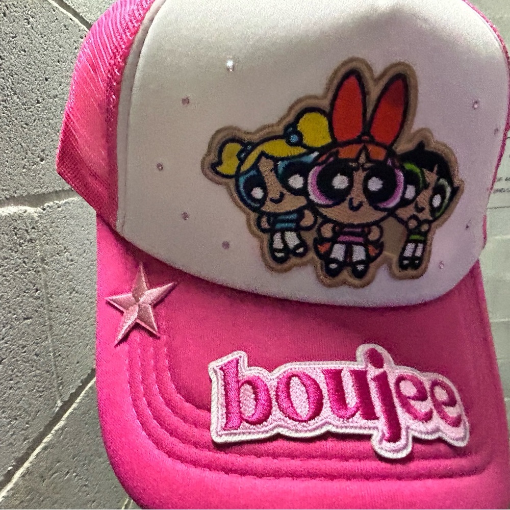 Pink Kids Cap with Cartoon Design